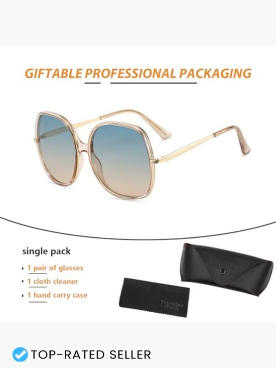 Oversized Square Sunglasses Retro 70s Vintage UV400 Protection Plastic Frame main image 6